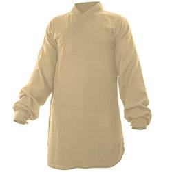 wu designs Baumwolle (Leicht) Kung Fu & Tai Chi Shirt Diagonaler Kragen Manschetten - Taiji Anzug - Taiji Anzug Beige 175 von wu designs