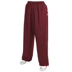 wu designs Baumwolle (Leicht) Kung Fu & Tai Chi Trainingshose Bordeaux 175 von wu designs