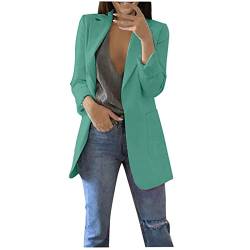 wuitopue Damen Blazer Langarm Business Jäckchen Strickjacke Elegant Sakko Casual Blazer Büro Frauen Solide Langarm Büro Mantel Cardigans Anzug Lang Jacke Tops Jacke Mantel Strickjacke Cardigan von wuitopue