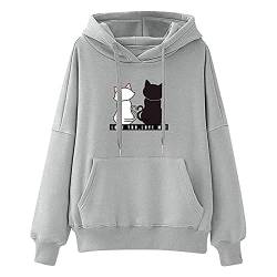 wuitopue Damen Pullover Hoodie Oversize Bedrucktes Sweatshirt Mit Kapuze Hooded Sweatshirt Herz Druck Kapuzenpullover Herbst Winter Locker Casual Oberteil Sport Streetwear Sweatshirts Pullover Tops von wuitopue