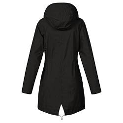 wuitopue Regenjacke Damen Wasserdicht Atmungsaktiv Regenmantel Leicht Jacke Windbreaker Mit Kapuze Übergangsjacke Softshelljacke Outdoorjacke Mit Kordelzug, Schlanke Passform von wuitopue