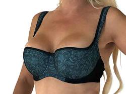 wundershop Balconett Halbschale Push up Bügel BH Black Ozean 70 75 80 85 90 95 100 A B C D E F G auch als Dirndl BH Größe 90C von wundershop