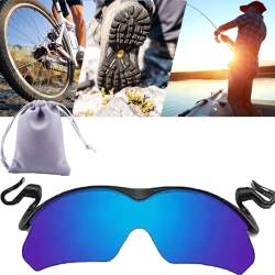 wuwuhen Clip Cap Sports Sunglasses,Mens Clip on Sunglasses for Fishing Biking Hiking Cycling Eyewear,Polarized Uv400 Protection (1 PCS B) von wuwuhen