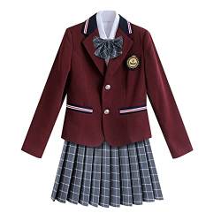 Koreanische Schuluniform für Damen, britisch-japanische Anime-Schuluniformen, Outfits, Cosplay-Kostüm, Blazer, Rock, Anzug für Mädchen von xHxttL