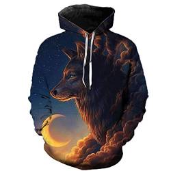 xasdvb 3D Wolf Hoodies Männer Hooded Animal Wolf Bedruckte Hoodie Sweatshirts Trainingsanzüge Herren / Damen Jacken Funny Hoody-W02_6XL von xasdvb