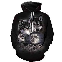 xasdvb 3D Wolf Hoodies Männer Hooded Animal Wolf Bedruckte Hoodie Sweatshirts Trainingsanzüge Herren / Damen Jacken Funny Hoody-W06_4XL von xasdvb