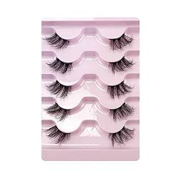 5 Paar Halbe Falsche Wimpern Mit Weichem Aussehen Natürliche Kurze Wimpern Falsche Wimpern Für Frauen Und Mädchen Halbe Falsche Wimpern von xbiez