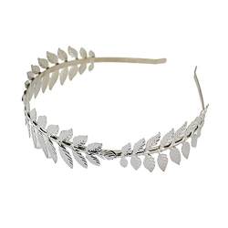 Europäisches Stirnband Metallisches Silber Blätter Ast Haarschmuck Für Damen von xbiez