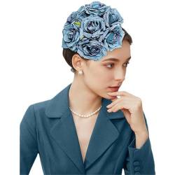 Fascinator Stirnband Haarspange Simulation Rose Braut Haarband Florale Kopfbedeckungen Hochzeit Party Kopfbedeckung Verstellbarer Hutumfang von xbiez