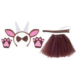 Halloween Ziegenhaarreifen Mit Schwanz/Fliege/Rock Set Aufführungen Haarhalter Cosplay Party Werkzeuge Für Teenager Frauen Damen Mädchen Schleife Krawatte Student Schleife Verstellbare von xbiez