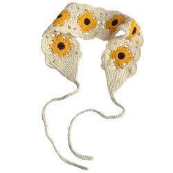 Modischer Haarschal Für Damen Leichte Häkel Kopftücher Bandana Häkel Turban Haarbänder Kopfwickel Blumen Häkel Haarbandana Kopftuch Für Damen von xbiez