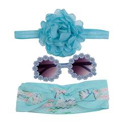 Prinzessinnen-Haarbänder + runde Sonnenbrille für Vorschule, Jungen, Mädchen, Geschenk, Foto-Requisiten, Sonnenblumen-Thema, Blumen-Haarband, niedliche Kopfbedeckung für Frauen von xbiez