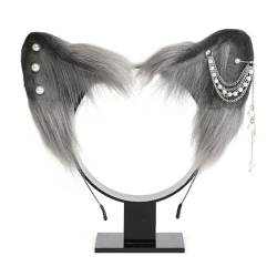 Zarte Plüsch-Haarreifen mit pelzigen Ohren, Party-Dekoration für Mädchen und Damen, Foto-Requisiten, Kunstpelz, Stirnbänder für Damen von xbiez