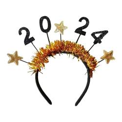 xbiez Glitzer-Haarreif, Foto-Requisiten, Party, Spaß, Stirnband, Party, Bar, Karaoke-Party, Haarreifen, Weihnachten 2024, für Neujahrsbühne, hübsche Party-Haarverlängerungen von xbiez