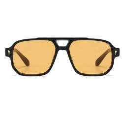 xbiez Sonnenbrille für Strandausflüge, modische Sonnenbrille, Erwachsene, Camping, Karneval, Nachtclub, Reisen, rechteckiger Rahmen, Orange von xbiez