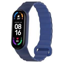 xhKJO Uhrenarmbänder für Xiaomi Mi Band 7 /Xiaomi Mi Band 6,Silikon Uhrenarmband Silikonband, Armbänder Armband Wrist Strap Bracelet für Xiaomi Mi Band 5 / Xiaomi Mi Band 4 /Mi Band 3 (tiefes Blau) von xhKJO