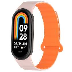 xhKJO Uhrenarmbänder für Xiaomi Mi Band 8 Strap, Echtes Silikon Ersatzband Uhrenarmband Silikonband,Strap Armbänder Armband Bracelet Ersatzarmbänder für Xiaomi Mi Band 8 /Mi Band 8 NFC (rosa orange) von xhKJO