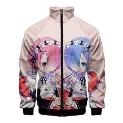 Harajuku Anime Re: Life in a Different World from Zero Jacke mit Reißverschluss Rem Langarm Strickjacke Scarlet Emilia Sweatshirt von xhomeshop