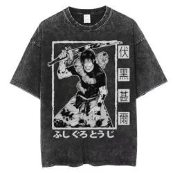 Jujutsu Kaisen Megumi Fushiguro Anime Fans Sukuna Ryoumen T-Shirts Retro Washed T-Shirts von xhomeshop