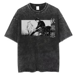 Jujutsu Kaisen Megumi Fushiguro Anime Fans Sukuna Ryoumen T-Shirts Retro Washed T-Shirts von xhomeshop