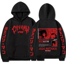 xhomeshop Anime Chainsaw Man Kapuzenpullis Kettensäge ASA Mitaka Langarm Pullover ASA Mitaka Sweatshirts ASA Mitaka Fans Kleidung von xhomeshop