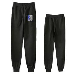 xhomeshop Attack on Titan Jogginghose Anime Bedruckte Lässige Kordelzughose Eren Jaeger Kollektion Kordelzug Jogger für Unisex von xhomeshop