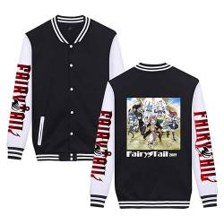 xhomeshop Fairy Tail Anime gedruckt Baseball Jacke Natsu Dragion Retro Aged Zipper Hoodie Oversized Hooded Sweatshirt Jacke für Männer Frauen von xhomeshop