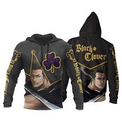 xhomeshop Harajuku Anime Black Clover Hoodie Sukehiro Yami Langarmpullover Black Bull Sweatshirt mit übergroßer Tasche von xhomeshop