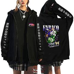 xhomeshop JoJo's Bizarre Adventure Cosplay Sweatshirt Kujo Jotaro Zip Hoodie Cardigan Sweatshirt Casual Langarm Jacke Outwear für Männer Frauen von xhomeshop