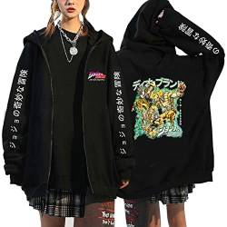 xhomeshop JoJo's Bizarre Adventure Cosplay Sweatshirt Kujo Jotaro Zip Hoodie Cardigan Sweatshirt Casual Langarm Jacke Outwear für Männer Frauen von xhomeshop