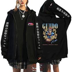 xhomeshop JoJo's Bizarre Adventure Cosplay Sweatshirt Kujo Jotaro Zip Hoodie Cardigan Sweatshirt Casual Langarm Jacke Outwear für Männer Frauen von xhomeshop