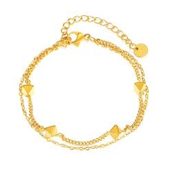 xiangyangyang Geometrisches Accessoire-Schmuckkettenarmband Aus Titanstahl Für Damen,Golden von xiangyangyang