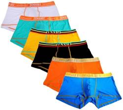 xidunpai Herren jinshi s bamboo unterwäscheboxerschriftsatz- short leg tagless pouch trunk Colors(6-pack) L(28"-31")/US S von xidunpai