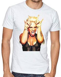 Pink P!Nk Singer R&B Pop Rock Christina Aguilera Men Unisex T-Shirt 162 WhiteL von xinfeng