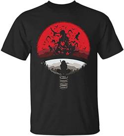 Rebirth Uchiha Clan Symbol Mashup with Itachi Mangekyou Sharingan Sasuke Uchiha T-Shirt Men Cotton T-Shirt Black L von xinfeng