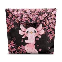 xixirimido Axolotl Sakura Buchumschlagtasche für Mädchen und Frauen, Kirschblüten-Kosmetiktasche, 22,9 x 27,9 cm von xixirimido