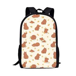 xixirimido Kinder Schultasche Schultertasche Büchertasche Rucksack für Jungen Mädchen, Capybara, Einheitsgröße, Lässiger Tagesrucksack von xixirimido
