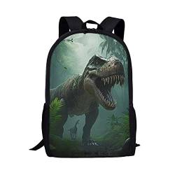 xixirimido Kinder Schultasche Schultertasche Büchertasche Rucksack für Jungen Mädchen, Tier-Dinosaurier, Einheitsgröße, Lässiger Tagesrucksack von xixirimido