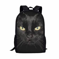 xixirimido Kinder Schultasche Schultertasche Büchertasche Rucksack für Jungen Mädchen, schwarze katze, Einheitsgröße, Lässiger Tagesrucksack von xixirimido