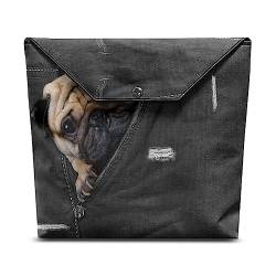 xixirimido Niedliche Mops Hund Büchertasche Abdeckung Schule Büro Umschlag Tasche für Taschenbuch Hardcover Lehrbuch von xixirimido