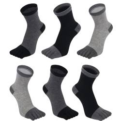 xnnmzhao Zehensocken für Herren Sneaker Socken, 3 Paar Laufsocken mit 5 Zehen aus Baumwolle Männer Kurz Sportsocken, Atmungsaktiv Anti-blasen Wandersocken für Sport Laufende von xnnmzhao