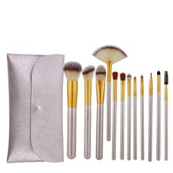 DSHGDJF 12-teiliges Champagner-Make-up-Pinsel-Set for kosmetisches Foundation-Puder-Rouge-Lidschatten-Kabuki-Misch-Make-up-Pinsel-Schönheitswerkzeug von xnvdojt