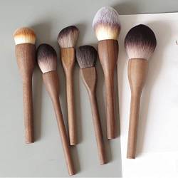 DSHGDJF Make-up-Pinsel mit Holzgriff, loser Puder, Rouge-Grundierungspinsel, super weich, große Retro-Puderpinsel, Make-up-Werkzeuge, 6-teilig von xnvdojt