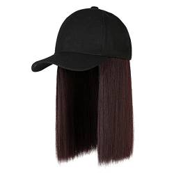 n/a Synthetische kurze glatte Haare Hutkappenperücke for Frauen Schwarz Hochtemperaturfaserwasser von xnvdojt
