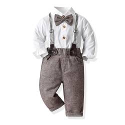xuntao Baby Jungen Bekleidungssets Hemd mit Fliege + Hosenträger Hosen Strampler Anzug Party Outfit Gentleman Kleidung Sets 29-1 0-3 Monate(70CM) von xuntao