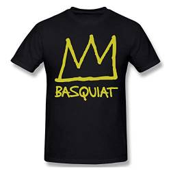 Jean Michel Basquiat T-Shirts Hemden Men Stylish Basic Graphic Novelty Cotton Cool Adult Tee Tops Black(X-Large) von xushi