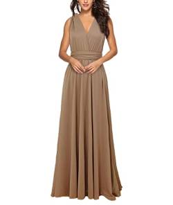 xxxiticat Damen Lange Abend Cocktailkleid Elegantes Brautjungfernkleid Elegante Party Kleid(BR,S) von xxxiticat