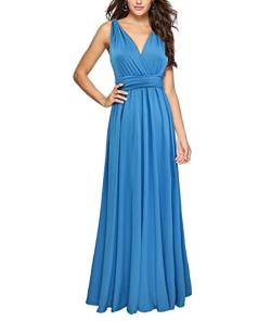 xxxiticat Damen Lange Abend Cocktailkleid Elegantes Brautjungfernkleid Elegante Party Kleid(WB,L) von xxxiticat