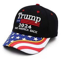 Trump 2024 Hut Donald Trump Hat 2024 MAGA Keep America Great Hat Camo USA Bestickte Verstellbare Baseball Cap, Take America Back-black, Einheitsgröße von xywlwoer