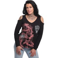 YAKUZA Langarmshirt Flower Style mit Cut-Outs an den Schultern von yakuza